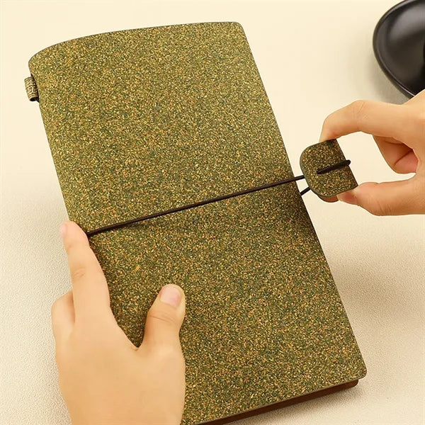 Eco Coffee Cork Tea Grounds Notebook With PVC Storage Pouch