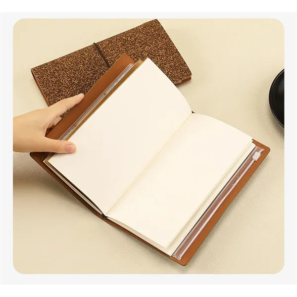 Eco Coffee Cork Tea Grounds Notebook With PVC Storage Pouch
