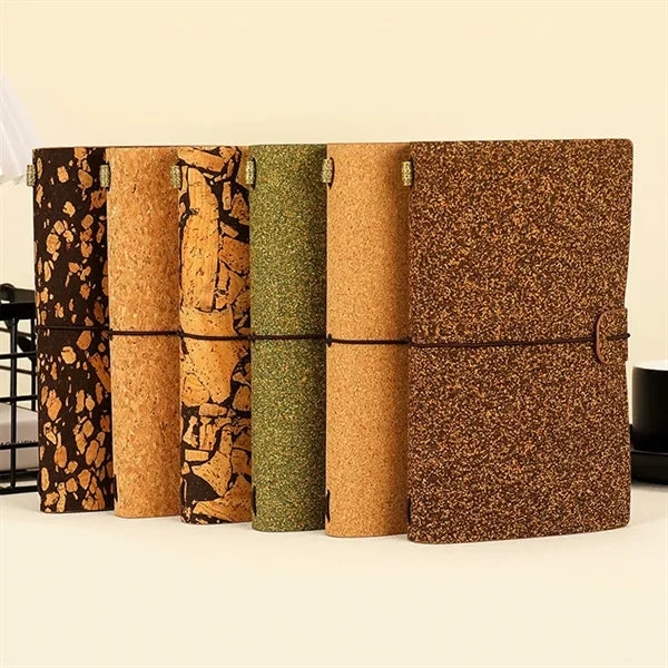 Eco Coffee Cork Tea Grounds Notebook With PVC Storage Pouch