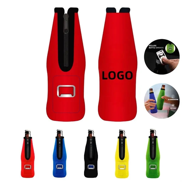 Neoprene Beer Bottle Sleeve With Opener