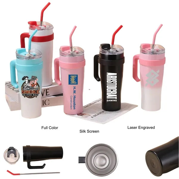 40 oz Vacuum Gradient Insulated Double-Wall Handle Tumbler