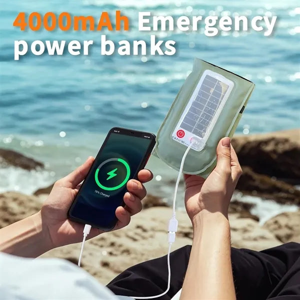 Inflatable Solar USB Camping Lantern - 34", IP66 Waterproof