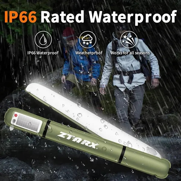 Inflatable Solar USB Camping Lantern - 34", IP66 Waterproof