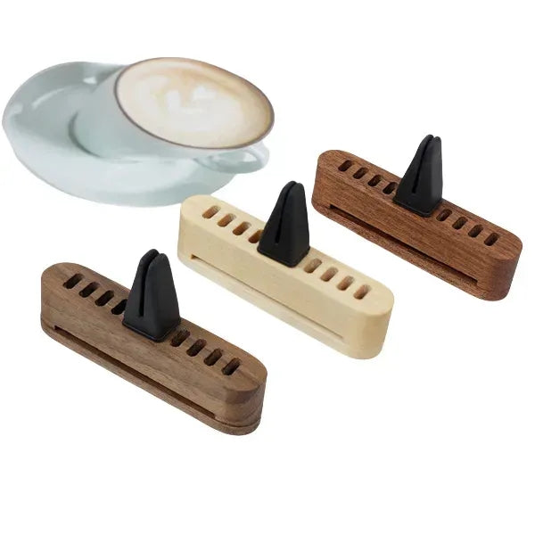 Stylish Walnut Wood Car Air Freshener Clip for Vent