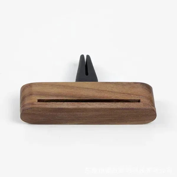 Stylish Walnut Wood Car Air Freshener Clip for Vent