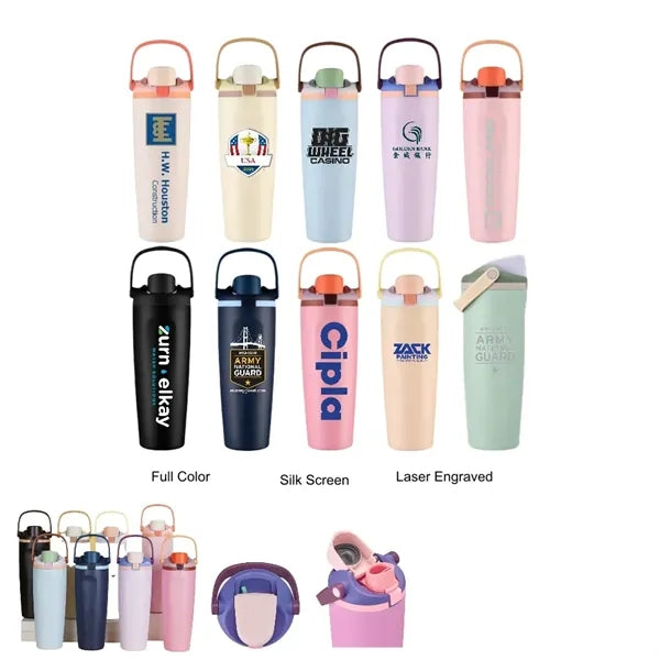 30 oz Double-Sip Insulated Stainless Steel Handle Tumbler