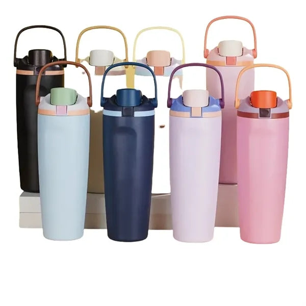 30 oz Double-Sip Insulated Stainless Steel Handle Tumbler