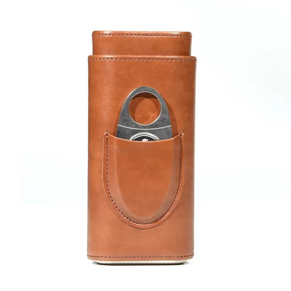 Genuine Leather Case With Cigar Cutter