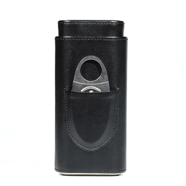 Genuine Leather Case With Cigar Cutter