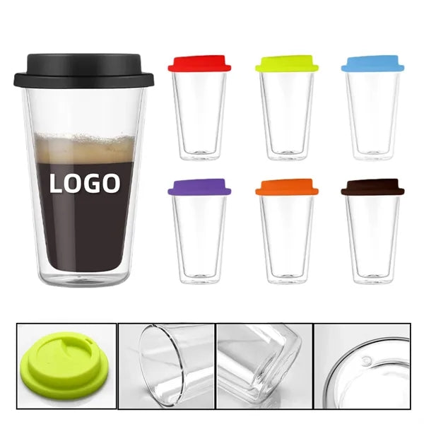 12oz Double-Walled Borosilicate Glass Water Cup