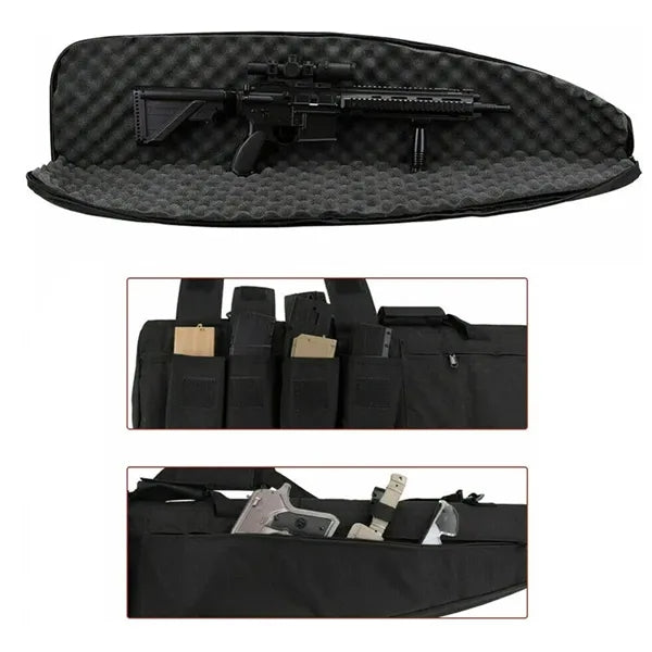Durable Padded Rifle Case with Multiple Pockets
