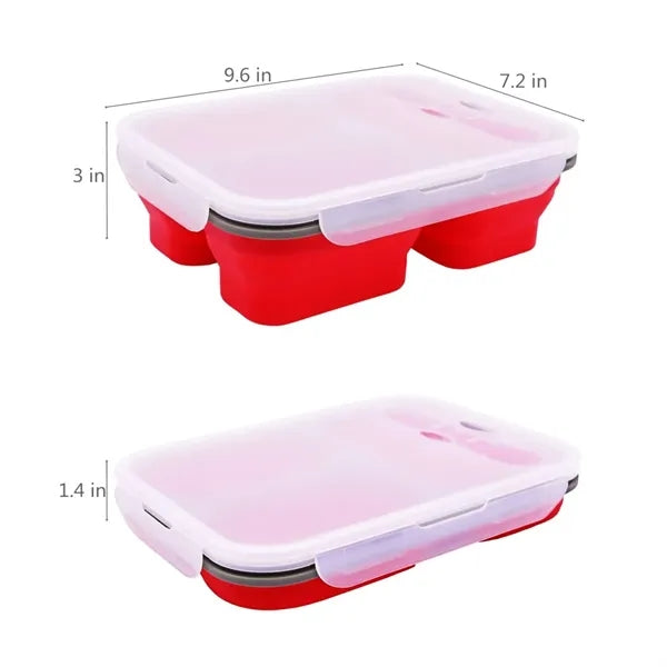 Collapsible Silicone Lunch Container with Fork