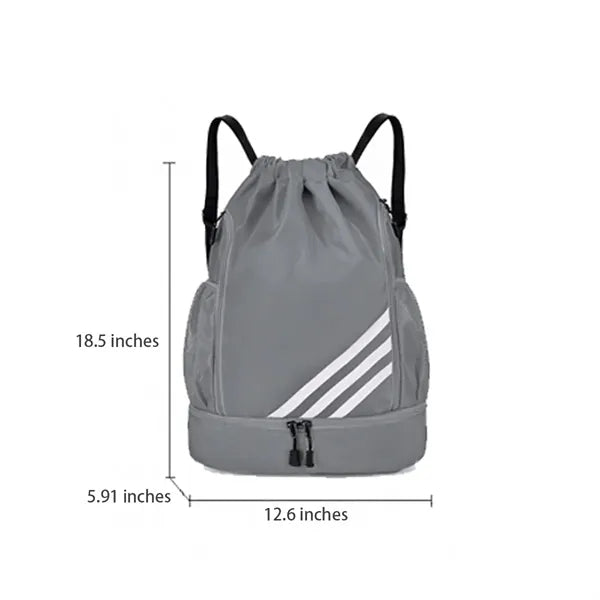 Drawstring Sports Bags With Shoes Compartment Backpacks
