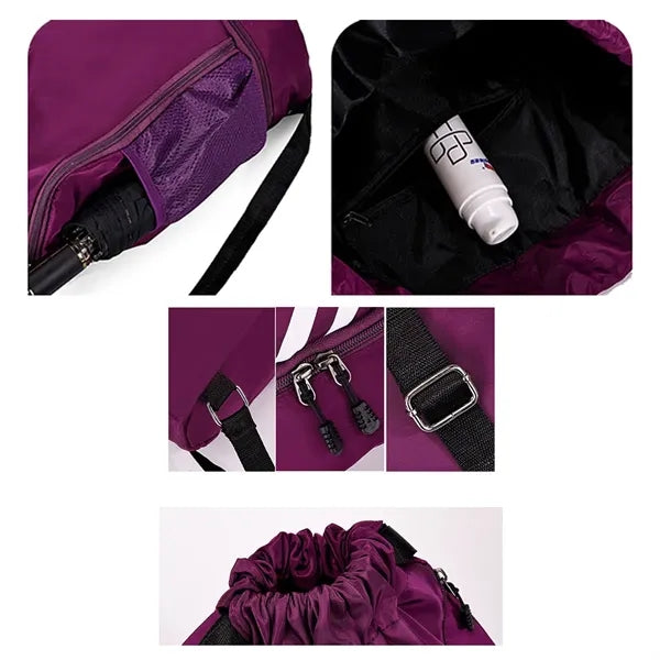 Drawstring Sports Bags With Shoes Compartment Backpacks