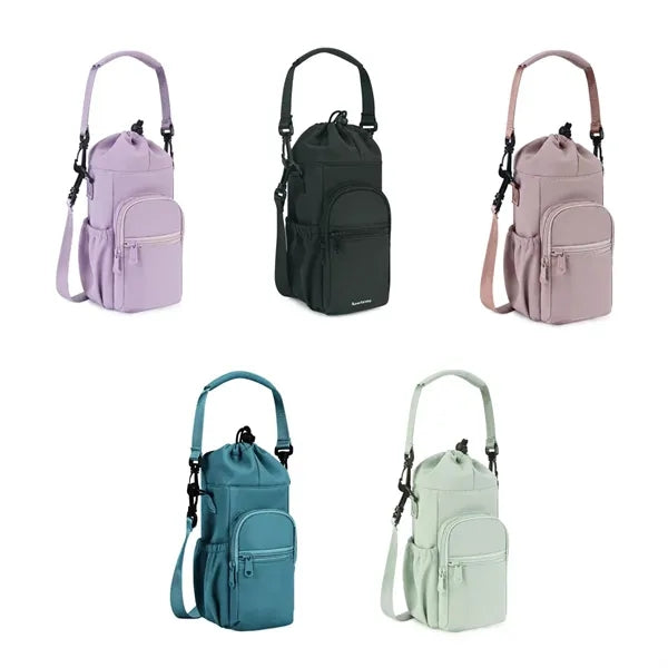 Insulated Sports Bottle Bags with Strap and Front Pocket