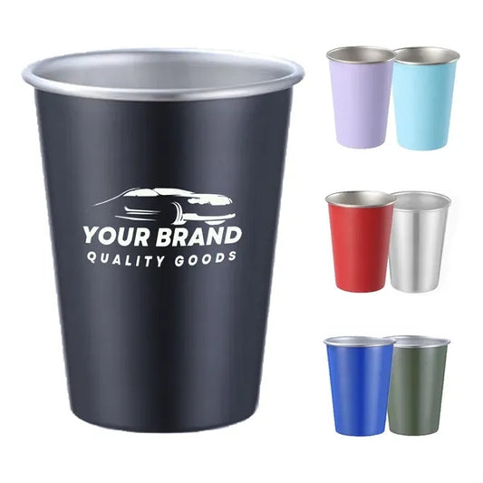 10oz Stainless Steel Cups Stackable Lightweight Metal Mugs