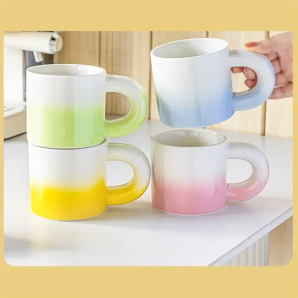 13.5oz Gradient Ceramic Mugs Home Office Coffee Milk Cups