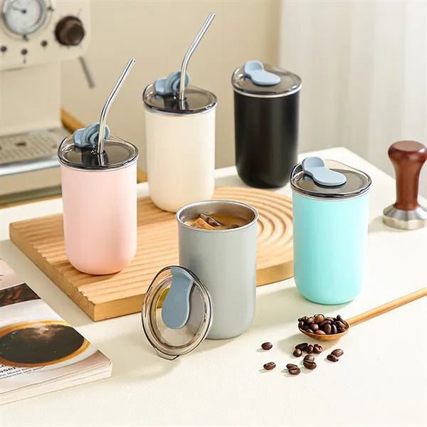 10oz Stainless Steel Travel Coffee Mugs Office with Lid