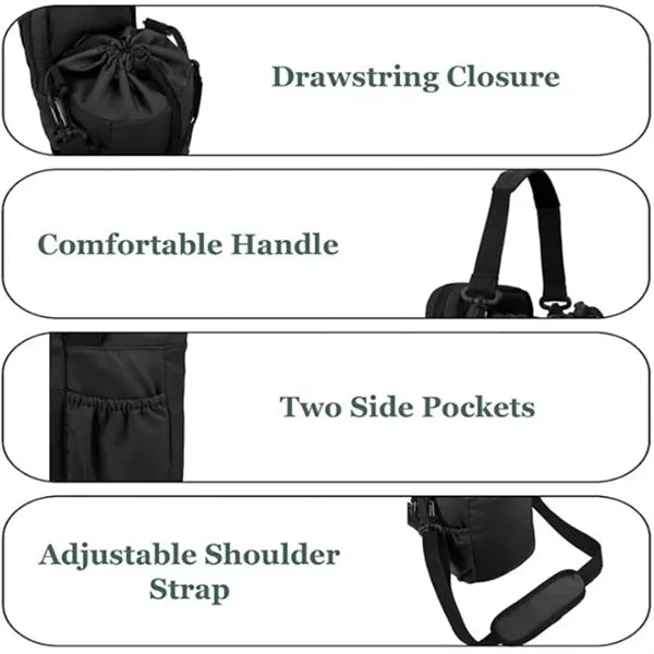 40oz Thermal Water Bottle Carrier Bag With Phone Pocket