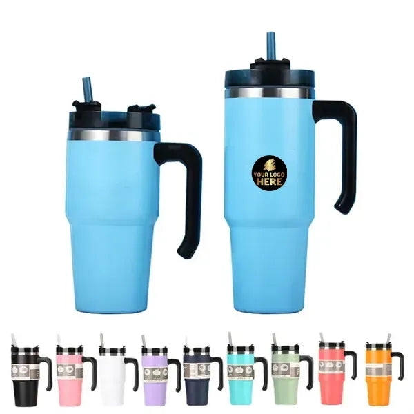 Stainless Steel Handle Car Mug, Insulated Thermos Cup, Large