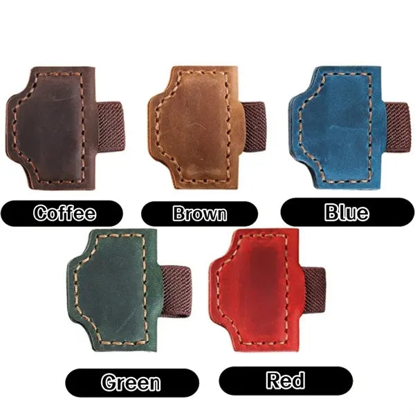 Magnetic Leather Bookmark Pen Holder