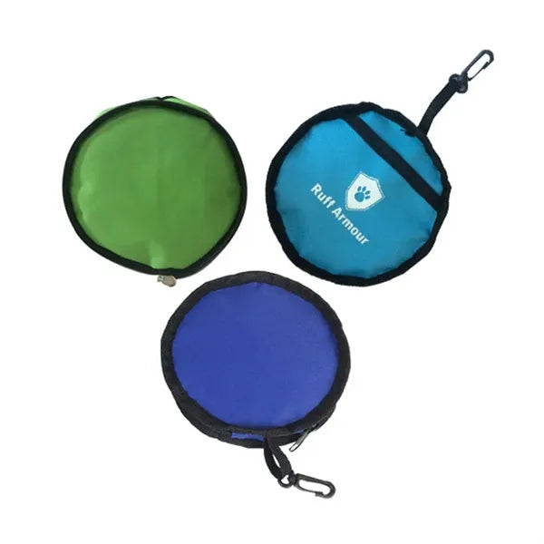 Pet travel double bowls with hooks