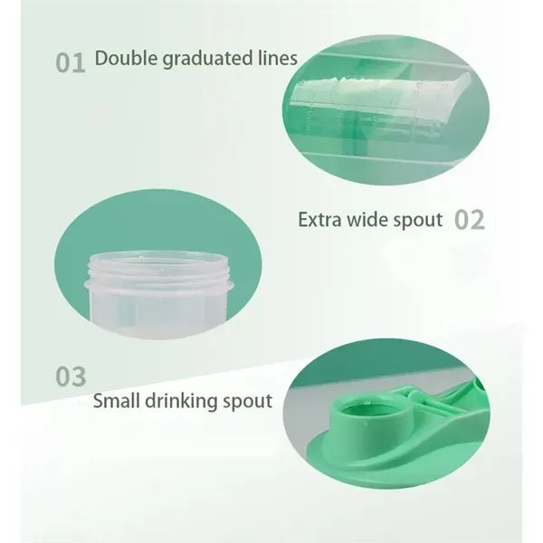 Large Capacity Portable Protein Shaker Bottle with Measureme