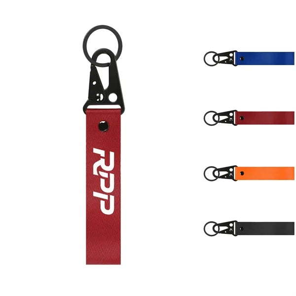 Nylon Wrist Motorcycle Keychain With Black Eagle Mouth Buckl