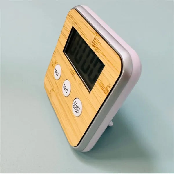 Bamboo Digital Kitchen Timer With Countdown Cooking Reminder