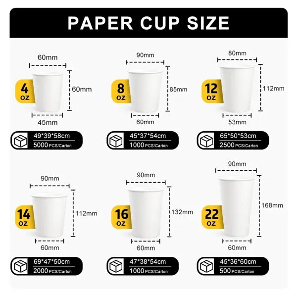 Eco-Friendly Custom Logo Paper Coffee Cups, Disposable Gift