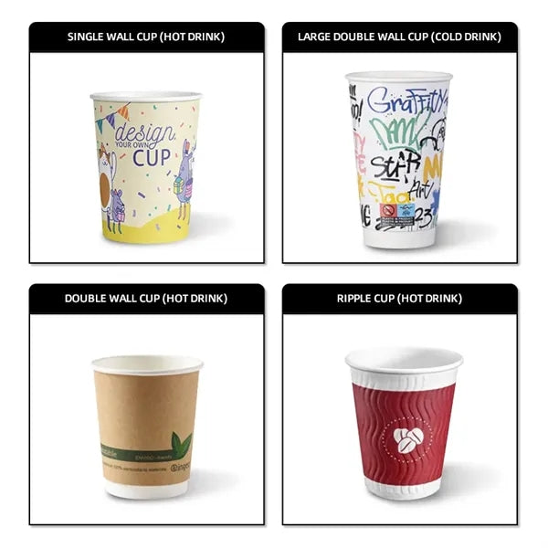 Eco-Friendly Custom Logo Paper Coffee Cups, Disposable Gift