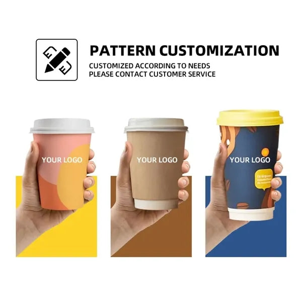 Eco-Friendly Custom Logo Paper Coffee Cups, Disposable Gift