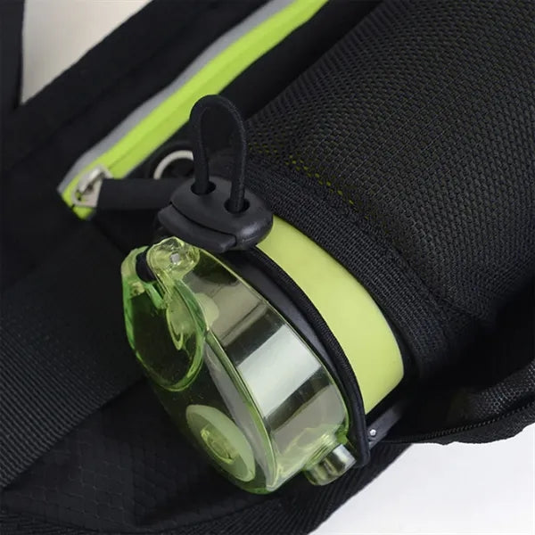 Reflective Running Waist Pack With Bottle Holder For Outdoor