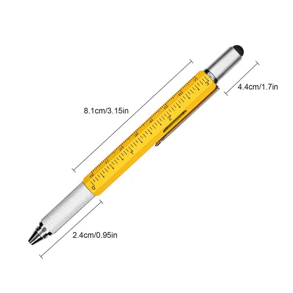 6 In 1 Metal Multi Functional Engineer Tool Pen