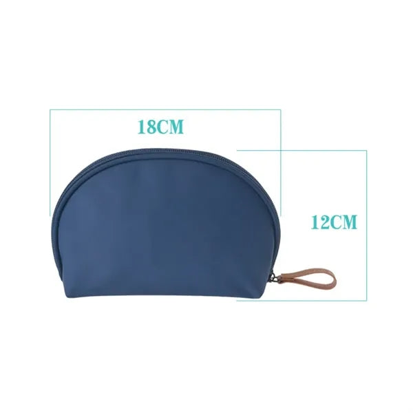 Compact Half-Moon Zippered Pouch with Wristlet