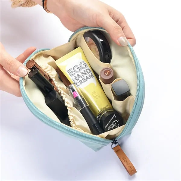 Compact Half-Moon Zippered Pouch with Wristlet