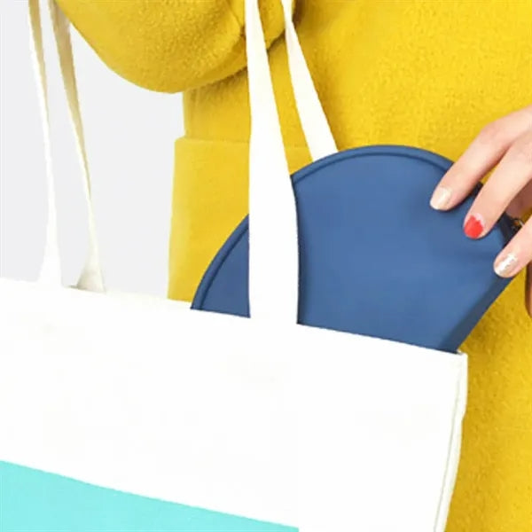 Compact Half-Moon Zippered Pouch with Wristlet