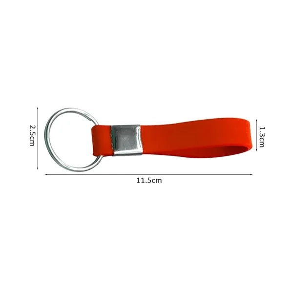 Durable Silicone Wristband Keychain with Metal Clasp