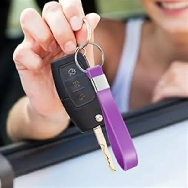 Durable Silicone Wristband Keychain with Metal Clasp