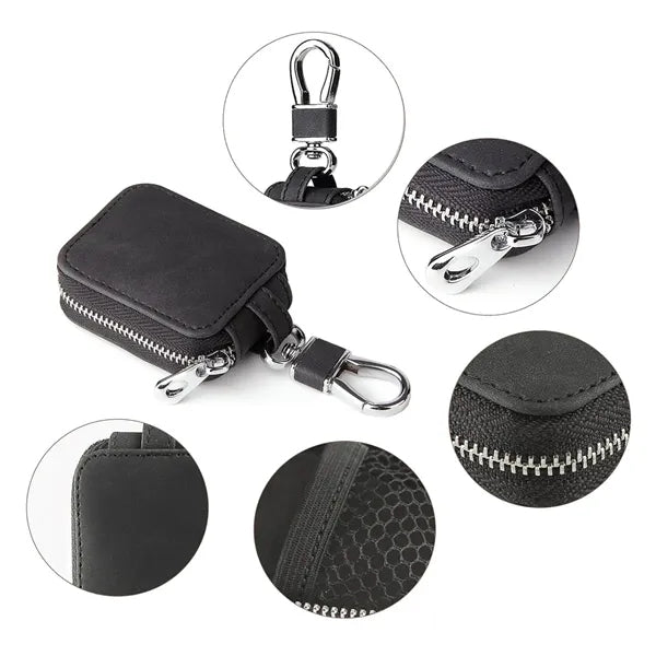 Compact Zippered Key Case with Secure Clip