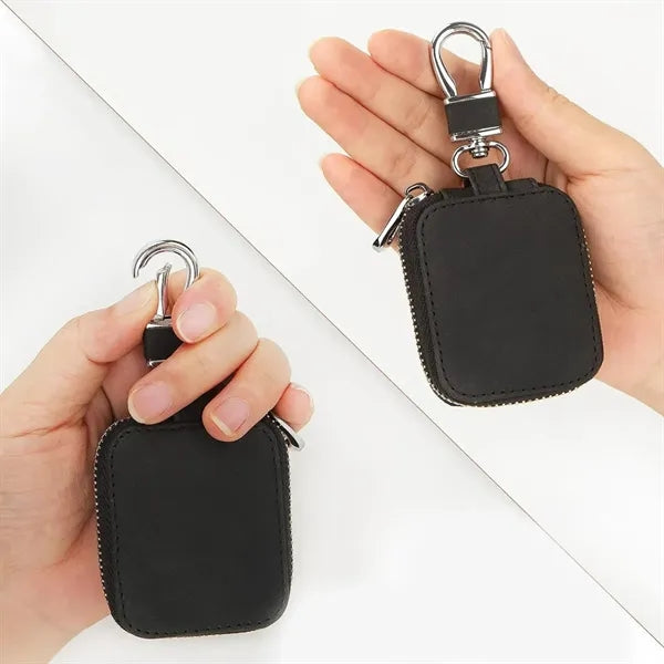 Compact Zippered Key Case with Secure Clip
