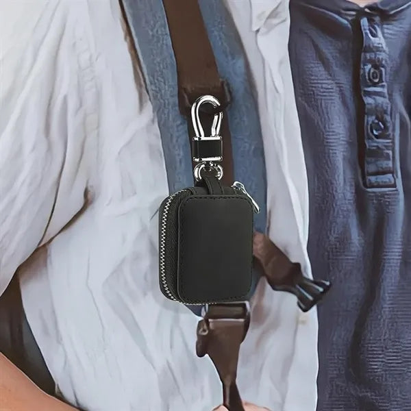 Compact Zippered Key Case with Secure Clip