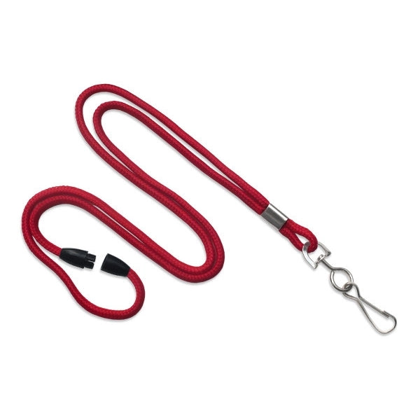 1/8" Round Braid Lanyard with Breakaway (J-Hook)