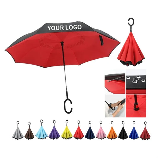 Inverted Umbrella with C-Shaped Handle