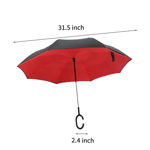 Inverted Umbrella with C-Shaped Handle