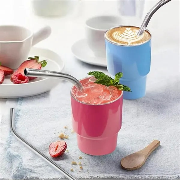Mini Tumbler Shot Glass with Straw and Lid