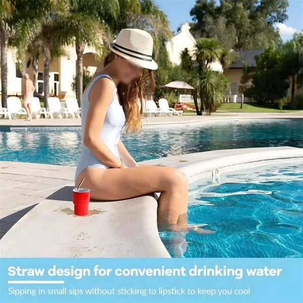 Mini Tumbler Shot Glass with Straw and Lid