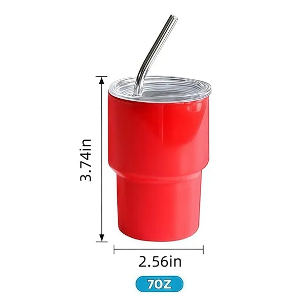 Mini Tumbler Shot Glass with Straw and Lid
