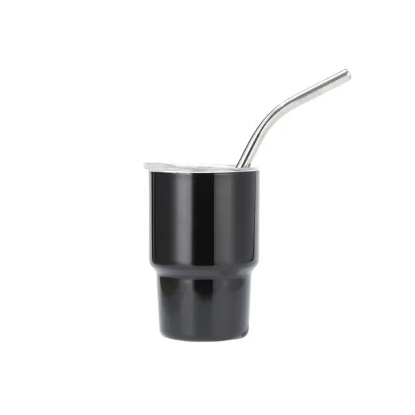 Mini Tumbler Shot Glass with Straw and Lid