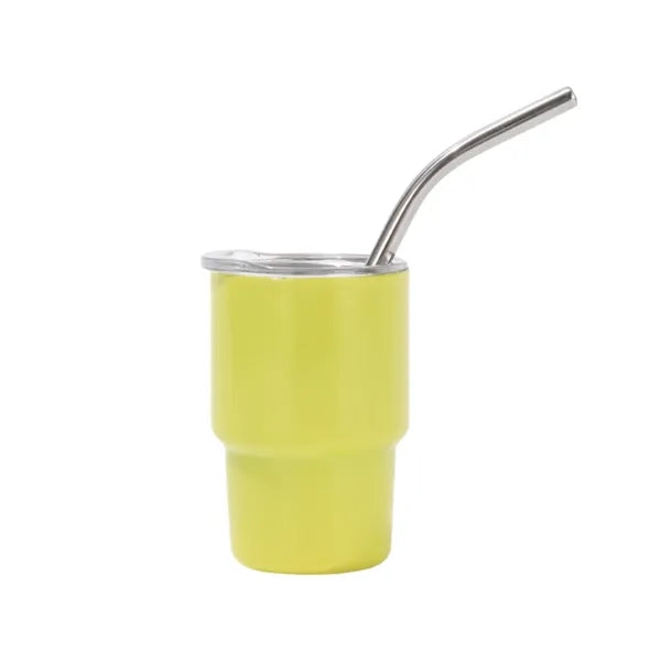 Mini Tumbler Shot Glass with Straw and Lid